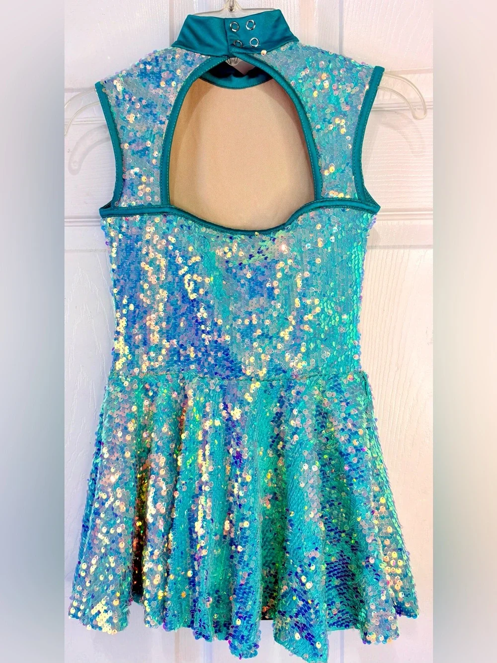 Girls Weissman dance costume Turquoise Sequin Tap/Jazz Size: IC